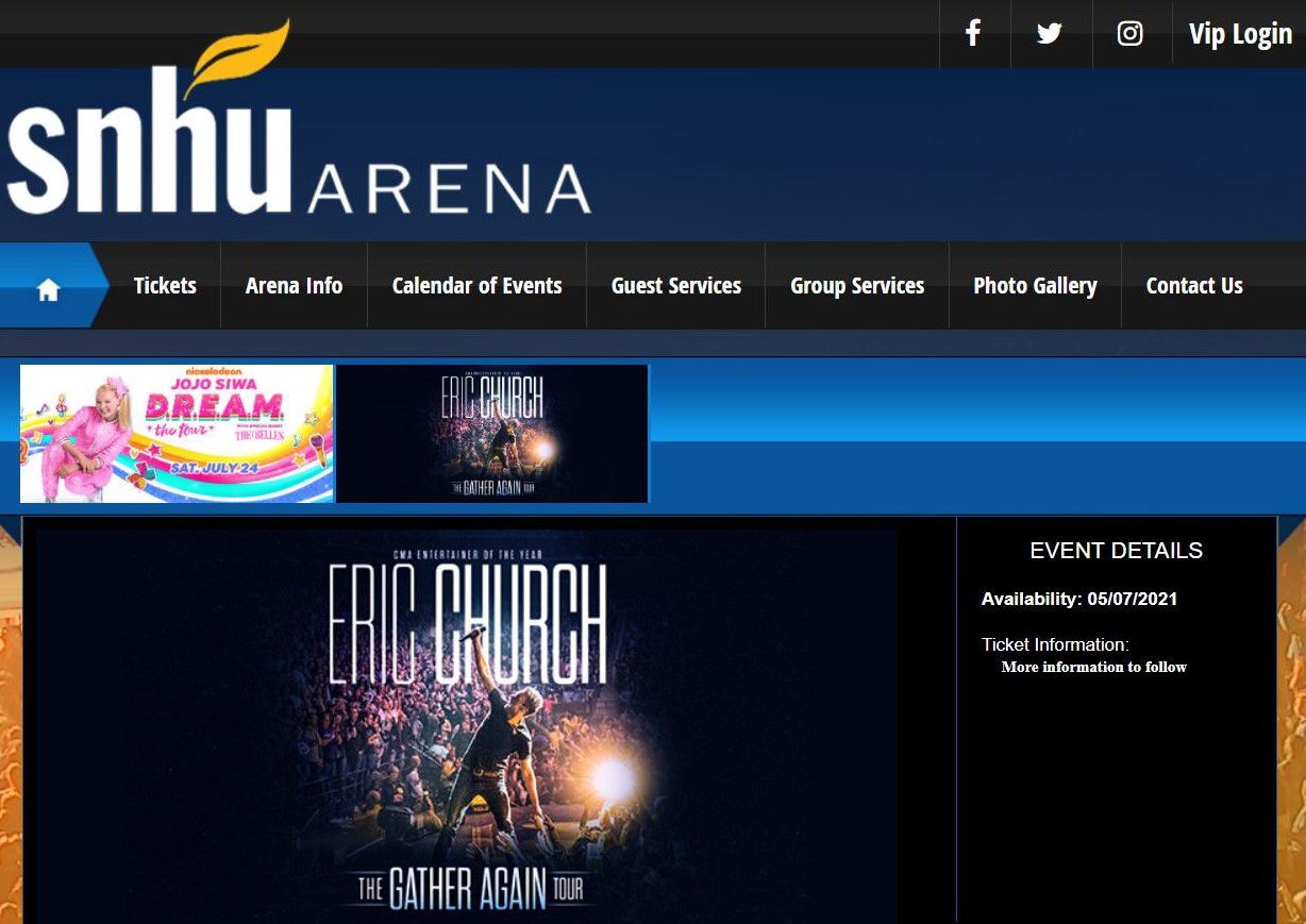 SNHU Arena website